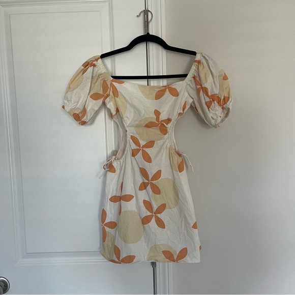 Sabo Skirt Zola Floral Linen Cotton Side Cutout Mini Dress - Picture 3 of 11